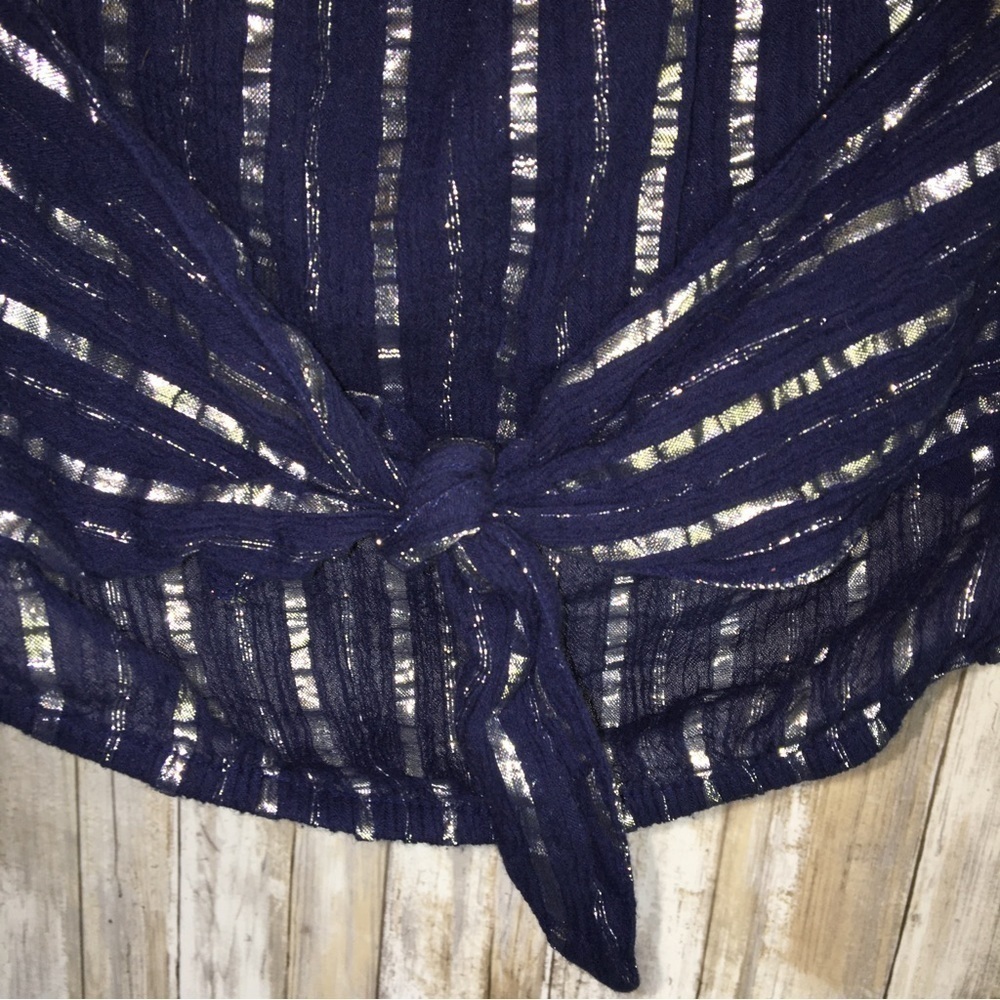 Aerie Blue & Silver Bandeu Top - Picture 3 of 5